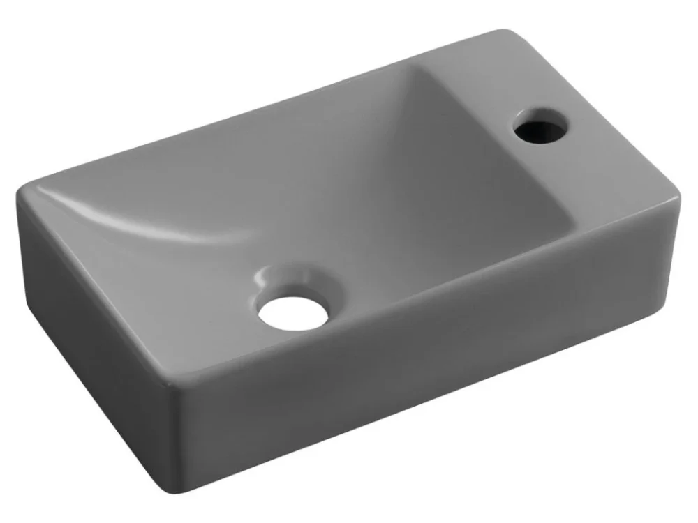 Sapho MARGITHA keramické umývátko 38x22cm, otvor pro baterii vpravo, šedá MGT3822GR Ihned K Objednání