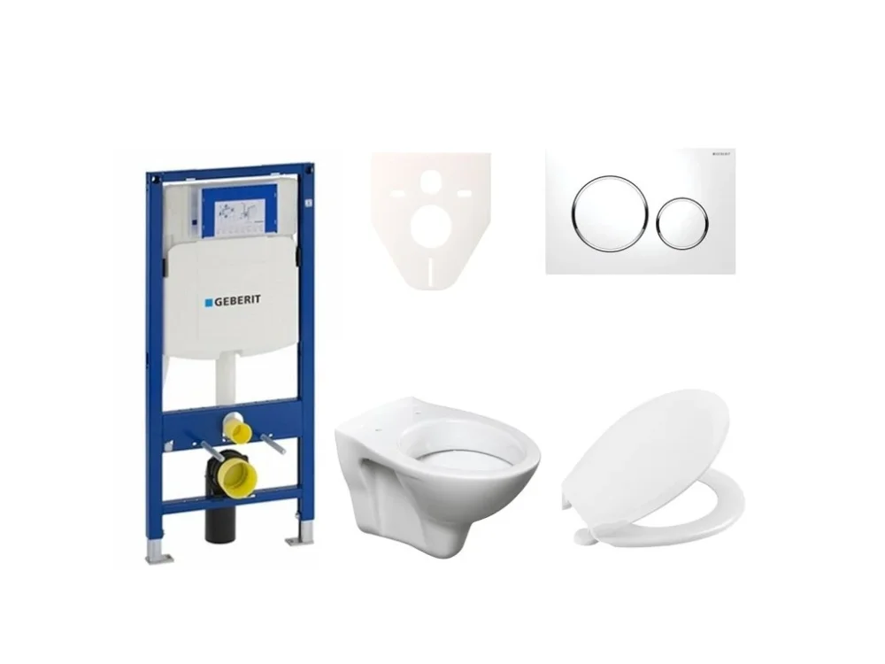 Vysoce Kvalitní Ceramia Cenově zvýhodněný závěsný WC set Geberit do lehkých stěn / předstěnová montáž + WC Ceramia S-Line Pro 111.300.00.5NR4
