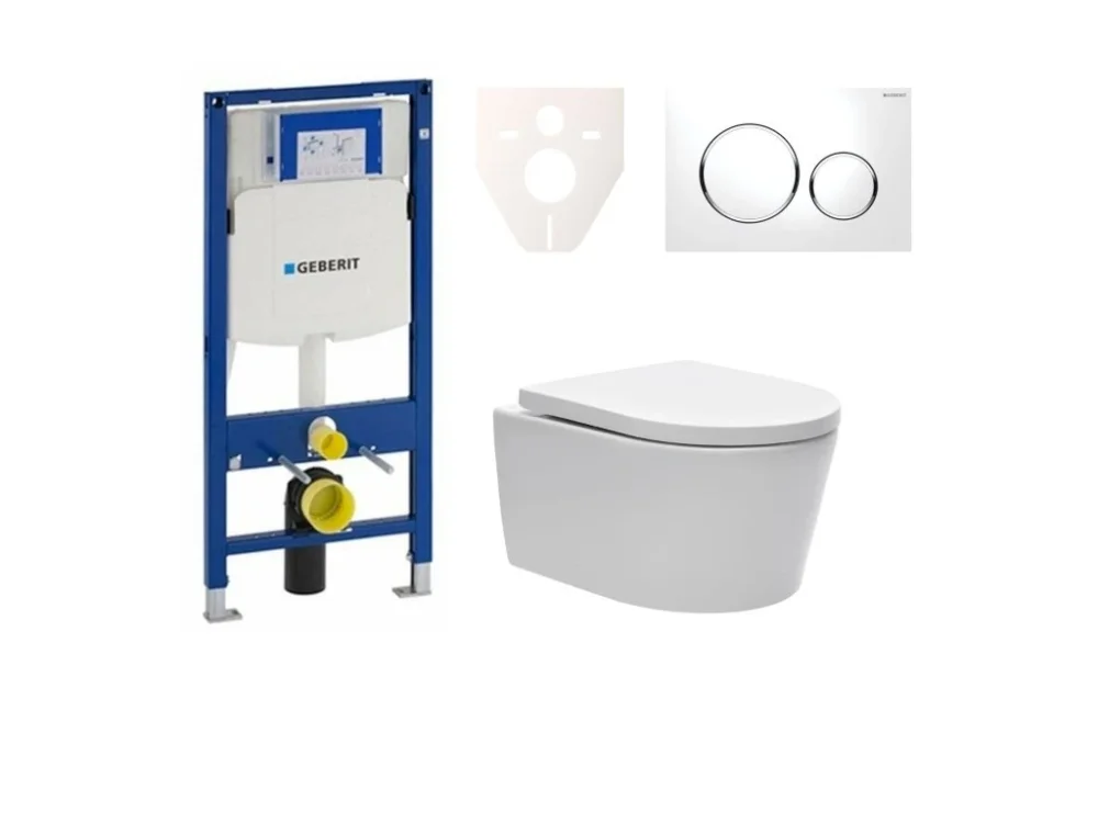 Kup Teď SAT Cenově zvýhodněný závěsný WC set Geberit do lehkých stěn / předstěnová montáž + WC SAT Brevis SIKOGES3W4
