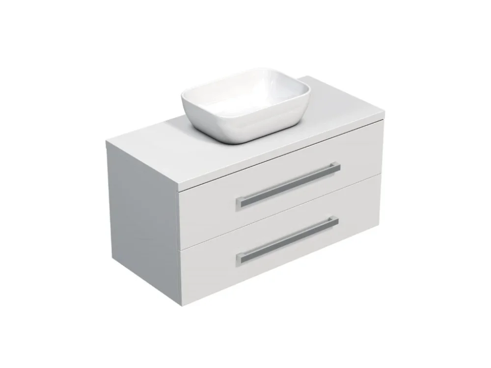 Horká Nabídka SAT Koupelnová skříňka s krycí deskou SAT Cube Way 100x53x46 cm bílá lesk CUBE461003BISAT45