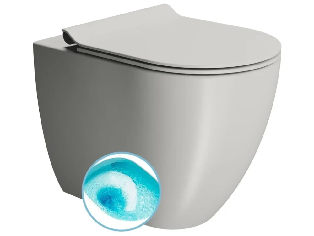 Sleva GSI PURA WC mísa stojící, Swirlflush, 36x55cm, spodní/zadní odpad, cenere dual-mat 889017