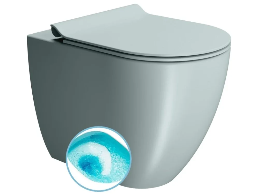 GSI PURA WC mísa stojící, Swirlflush, 36x55cm, spodní/zadní odpad, ghiaccio dual-mat 889015 Ověřený