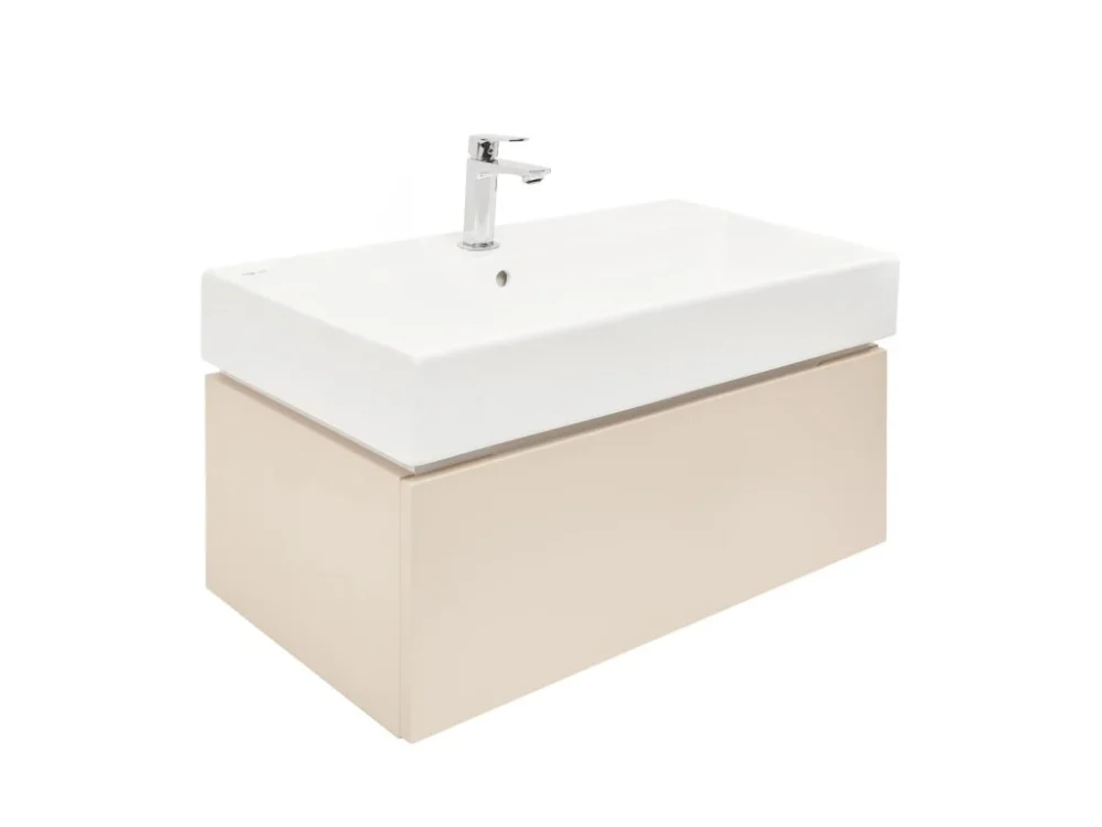 Sleva SAT Koupelnová skříňka s umyvadlem SAT Feel 80x30x46 cm pískově béžová mat SATFEEL80BEU2B