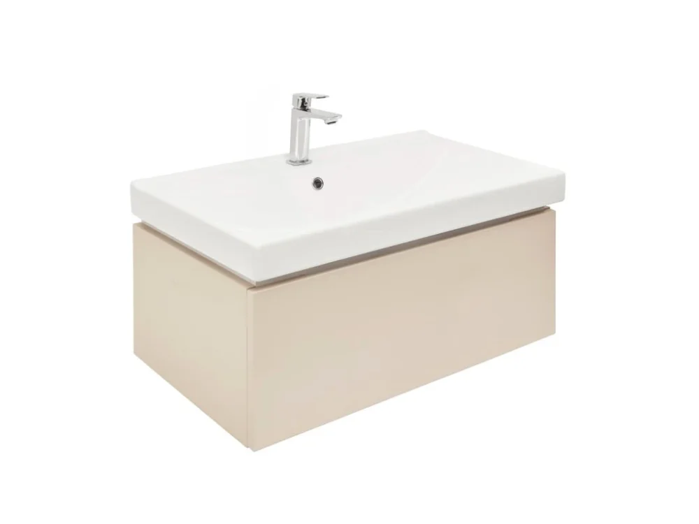 SAT Koupelnová skříňka s umyvadlem SAT Feel 80x30x46 cm pískově béžová mat SATFEEL80BEU1B Akční Cena