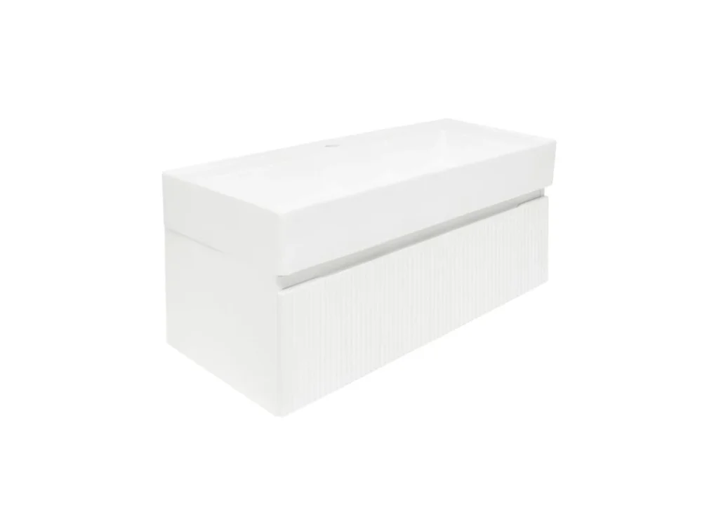 SAT Koupelnová skříňka s umyvadlem SAT Evolution 98x30x44,8 cm bílá mat SATEVO100WMU2 Poslední Šance