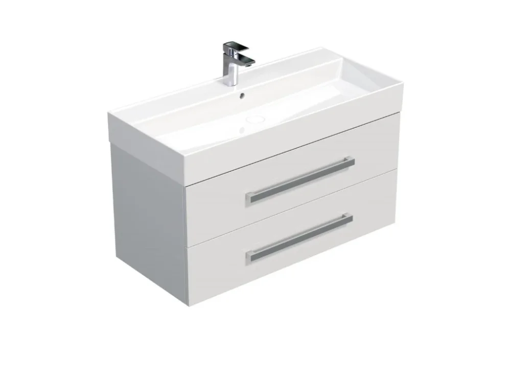 SAT Koupelnová skříňka s umyvadlem SAT Cube Way 100x53x46 cm bílá lesk CUBE461002BISAT Ověřený