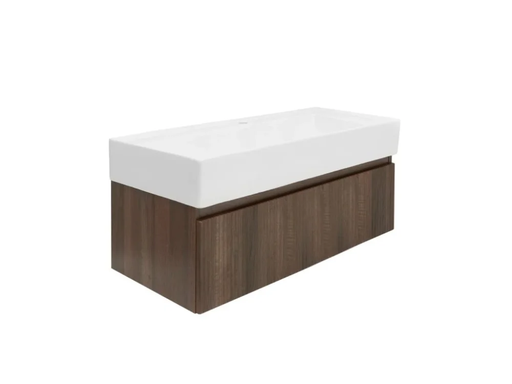 SAT Koupelnová skříňka s umyvadlem SAT Evolution 98x30x44,8 cm ořech mat SATEVO100NAU2 Cenový Hit