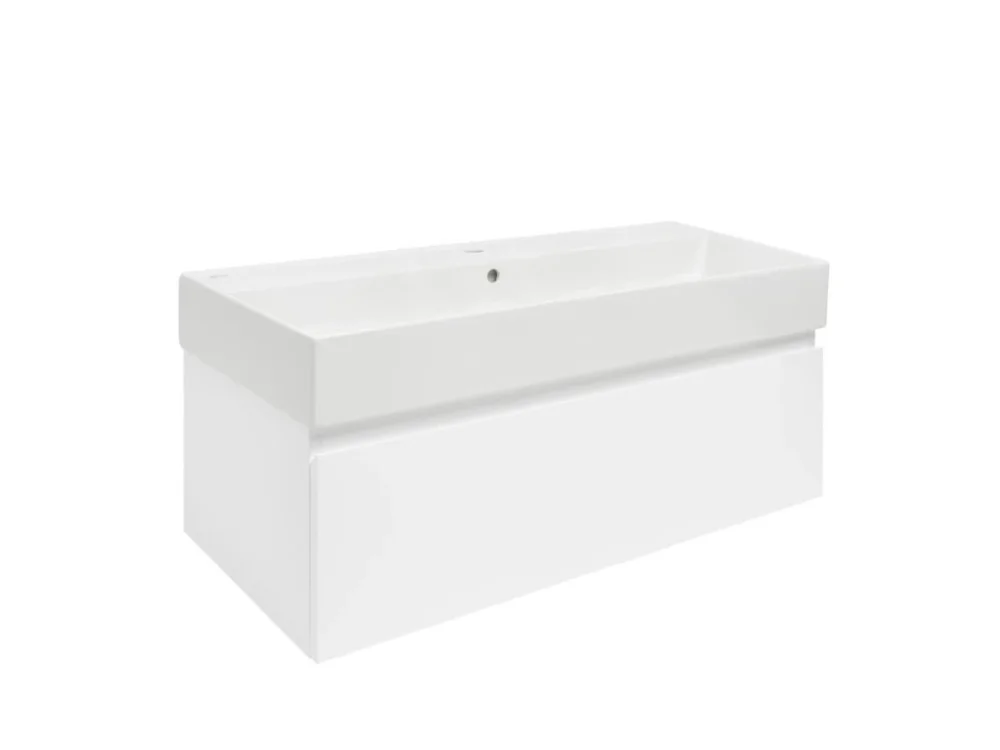 Novinka SAT Koupelnová skříňka s umyvadlem SAT B-WAY 99x30x45 cm bílá lesk BWAY100WU2