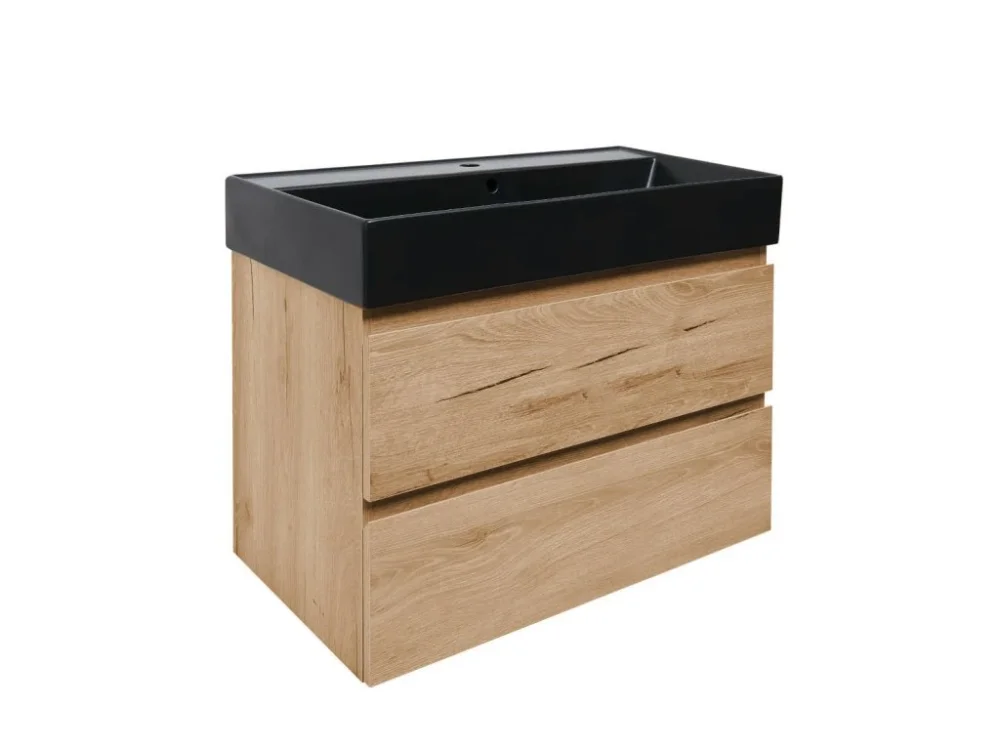 SAT Koupelnová skříňka s umyvadlem SAT B-Way 79x50x45 cm dub mat BWAY80OAKU4B Výprodej