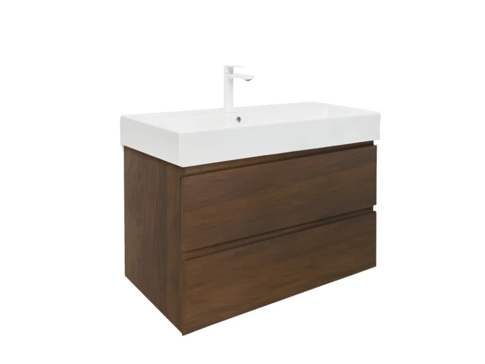 SAT Koupelnová skříňka s umyvadlem SAT B-Way 99x50x45 cm ořech mat BWAY2100NUTU2BBI Hit Sezóny