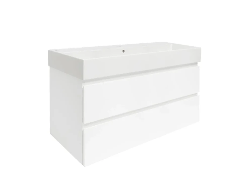 Cenový Hit SAT Koupelnová skříňka s umyvadlem SAT B-Way 99x50x45 cm bílá lesklá BWAY2100WU2BI
