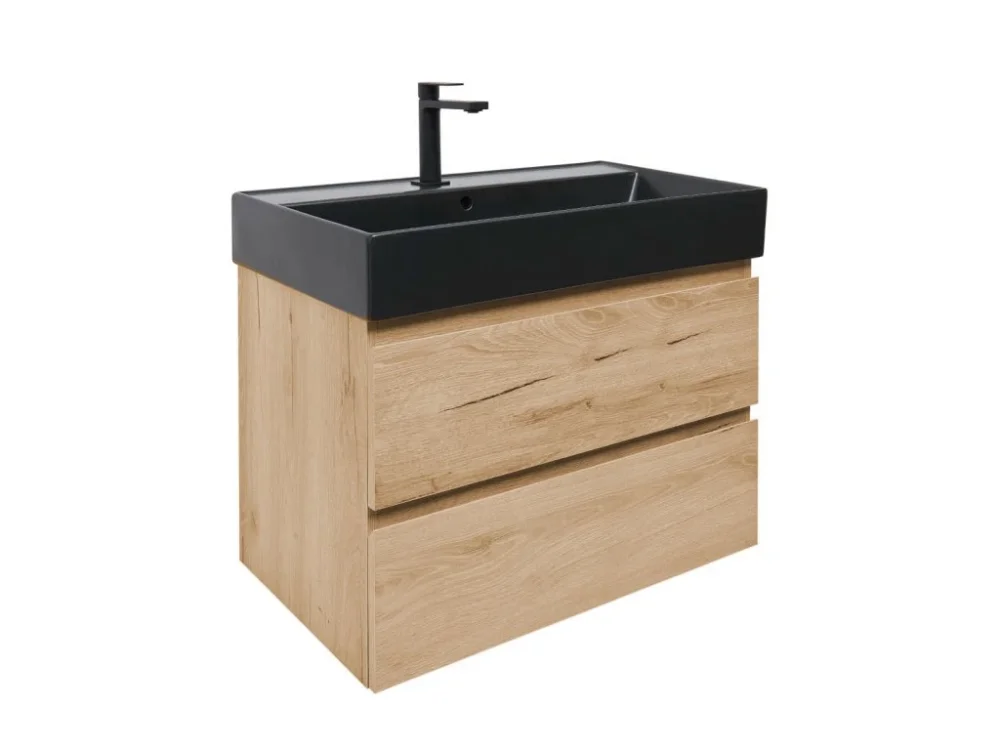 Nízká Cena SAT Koupelnová skříňka 2 zásuvková s umyvadlem SAT B-Way 79x50x45 cm dub mat BWAY280OAKU2B2B