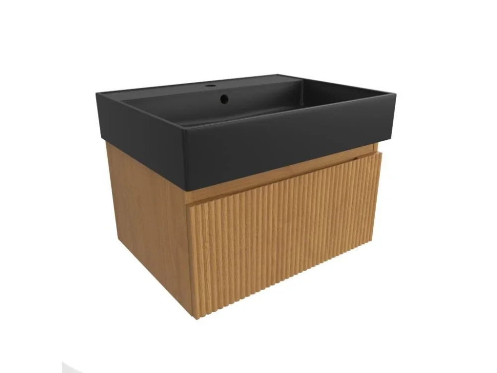 SAT Koupelnová skříňka s umyvadlem SAT Evolution 58x30x44,5 cm dub medový mat SATEVO60DMU2B Značkový