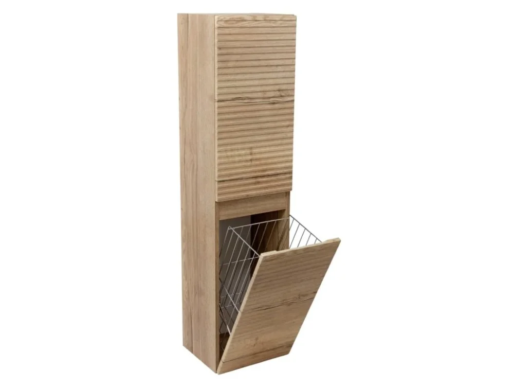 Vysoce Kvalitní Naturel Koupelnová skříňka vysoká s košem na prádlo Naturel Savona 36x145x31,8 cm dub Halifax mat SAVONAV36DHK