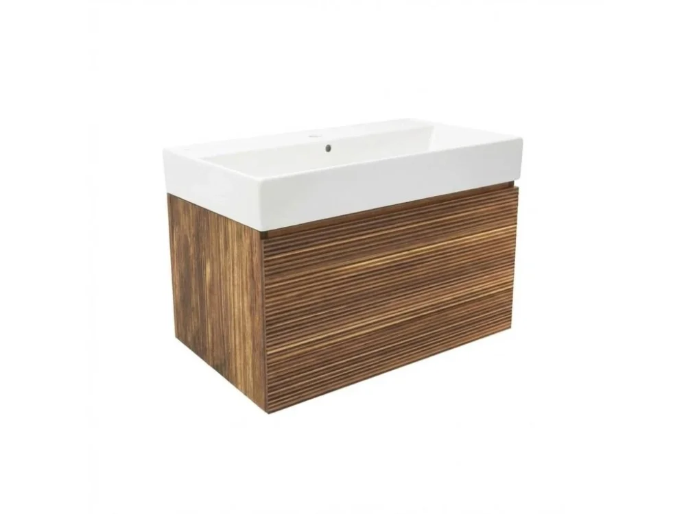 Nejlepší Volba Naturel Koupelnová skříňka s umyvadlem Naturel Elsa 79x35x45,5 cm ebenová dýha mat ELSA80EBU2