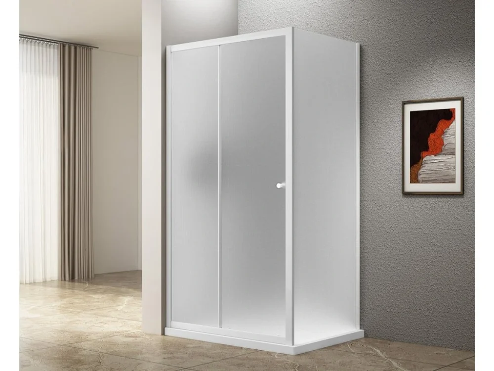 Aqualine UGGA obdélníkový sprchový kout 1000x800mm, sklo Brick, bílá AWS100-01 Cenová Bomba