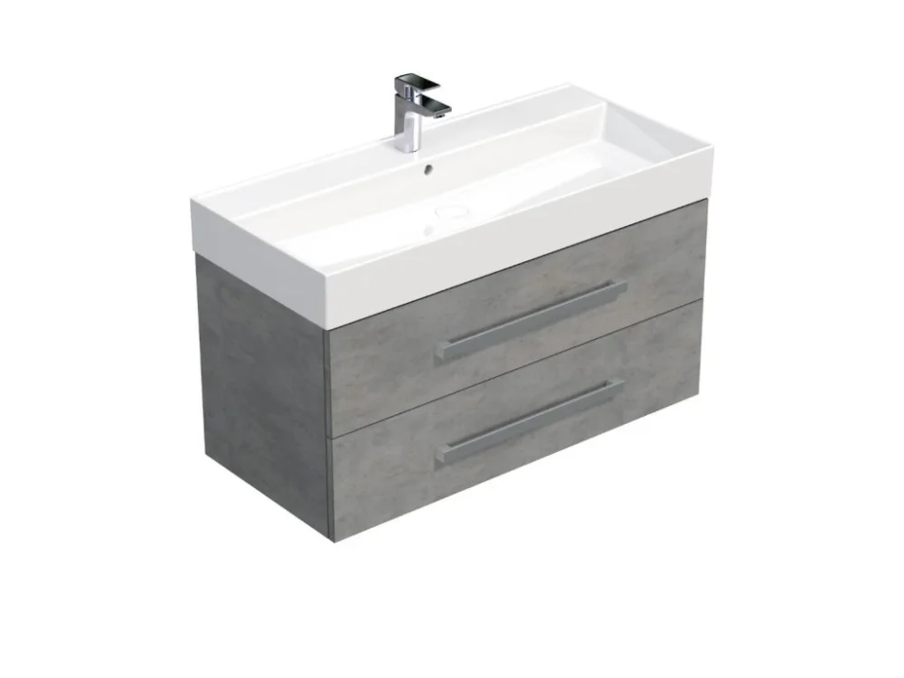 SAT Koupelnová skříňka s umyvadlem SAT Cube Way 100x53x46 cm beton mat CUBE461002BESAT Novinka