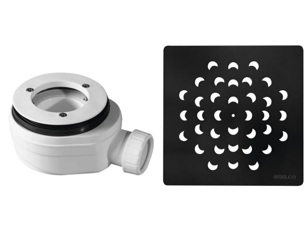 Autentický GELCO Vaničkový sifon, průměr otvoru 90 mm, DN40, krytka černá KSM104B-SN90