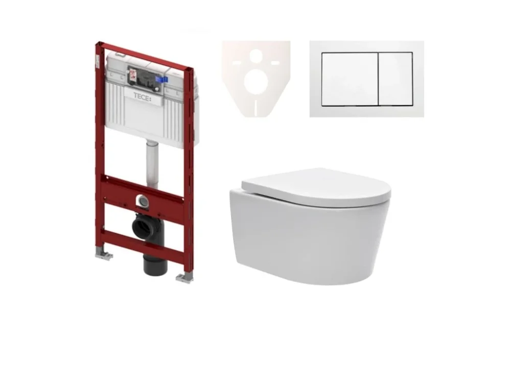 SAT Cenově zvýhodněný závěsný WC set TECE do lehkých stěn / předstěnová montáž + WC SAT Brevis SIKOTS3W1 Cenově Výhodný