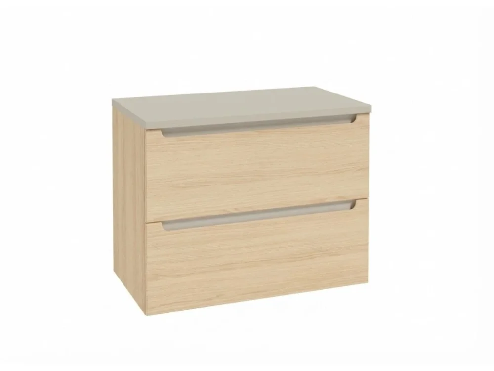 Must-Have Naturel Koupelnová skříňka s kašmírovou krycí deskou Naturel Stilla 80x60x45 cm dub Vicenza mat STILLADV08057D