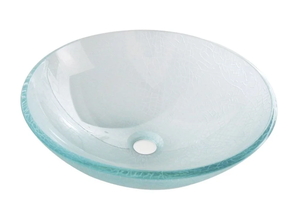 Sapho ICE skleněné umyvadlo na desku Ø 42cm, čirá s pískováním 2501-04 Hit Sezóny