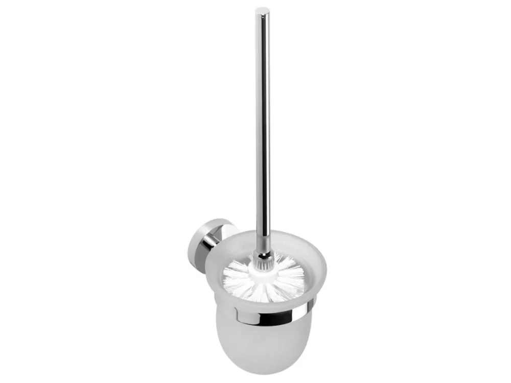 Sapho X-ROUND WC štětka závěsná, mléčné sklo, chrom XR303 Must-Have