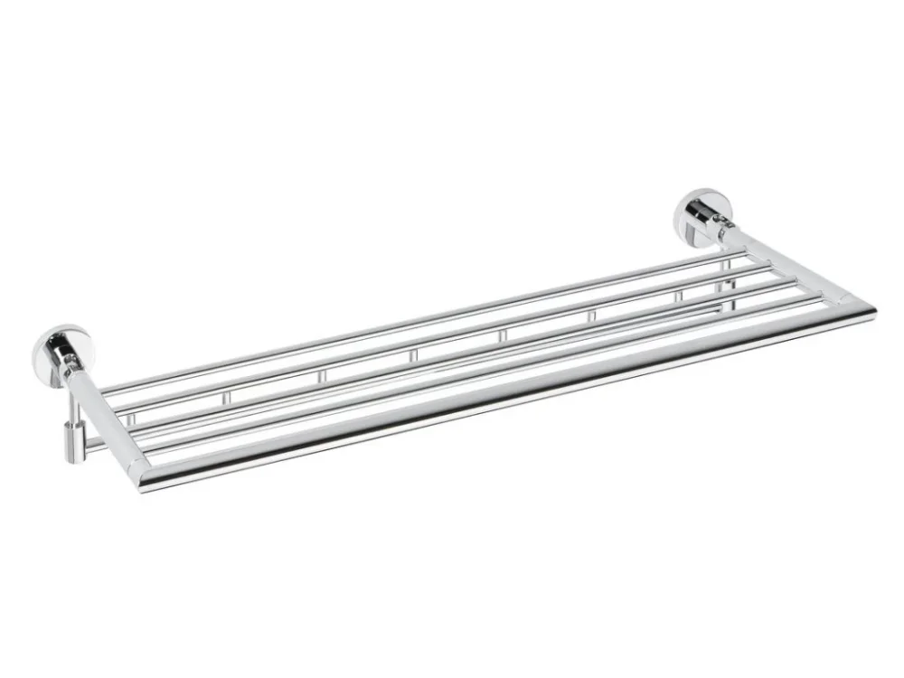 Super Cena Sapho X-ROUND polička na ručníky výklopná s háčky 600mm, chrom XR422