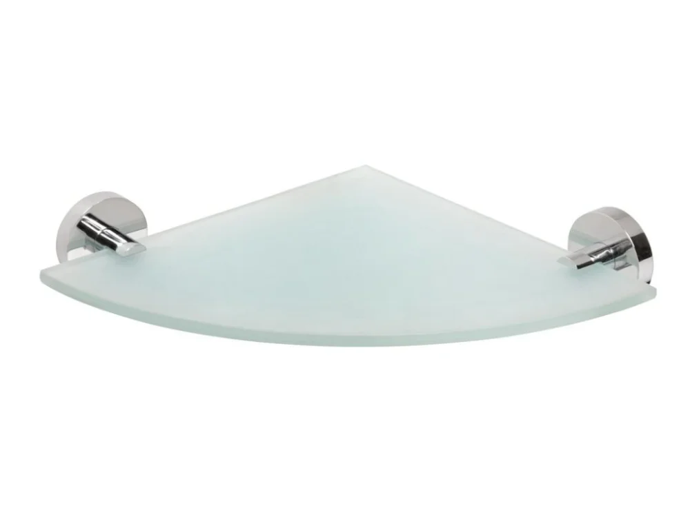 Sapho X-ROUND E skleněná polička rohová 235x255mm, chrom XR603 Doprava Zdarma