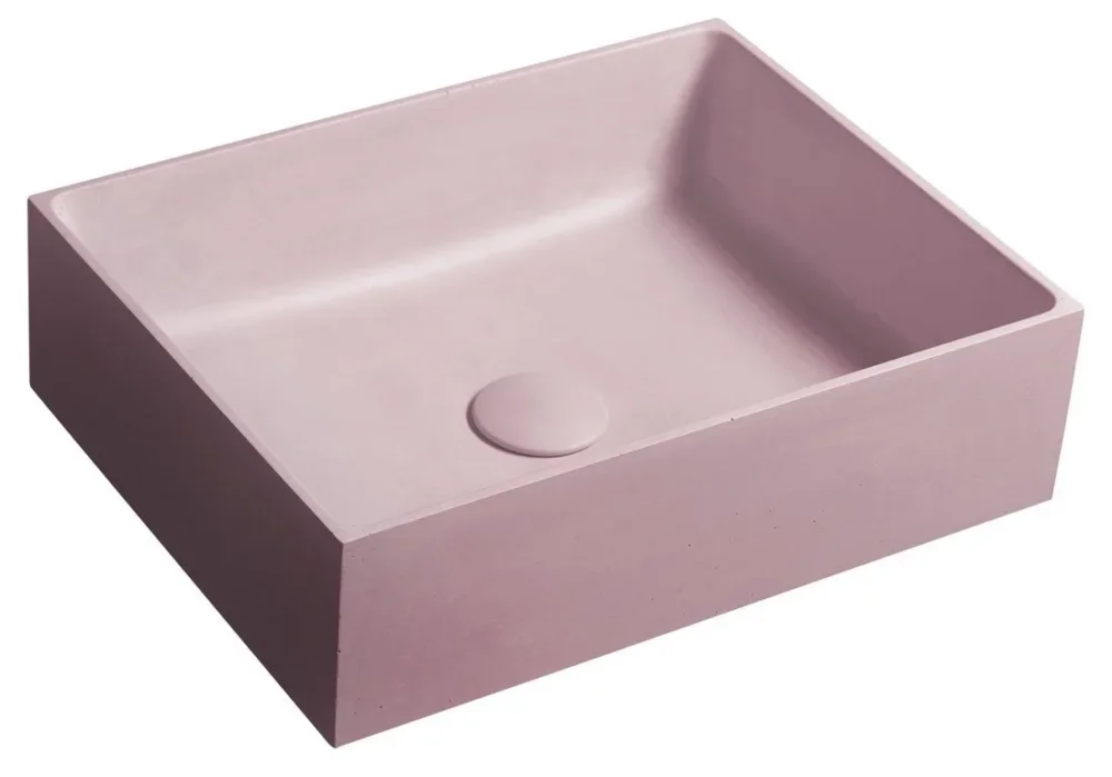 Sapho Formigo Betonové Umyvadlo Na Desku, 47,5x36,5cm, Růžová Mat Akce