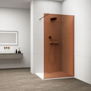 Akční Cena Polysan Esca Copper Matt Jednodílná Sprchová Zástěna K Instalaci Ke Stěně, Sklo Marron, 1000 Mm