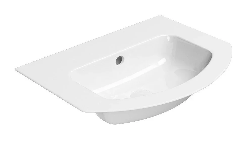 Gsi Pura Keramické Umyvadlo Slim Oblé 62x48cm, Broušená Spodní Hrana, Bez Otvoru, Bílá Extraglaze Víkendová Akce