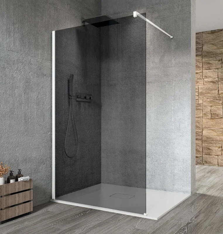 Značkový Gelco Vario White Jednodílná Sprchová Zástěna K Instalaci Ke Stěně, Kouřové Sklo, 1100 Mm