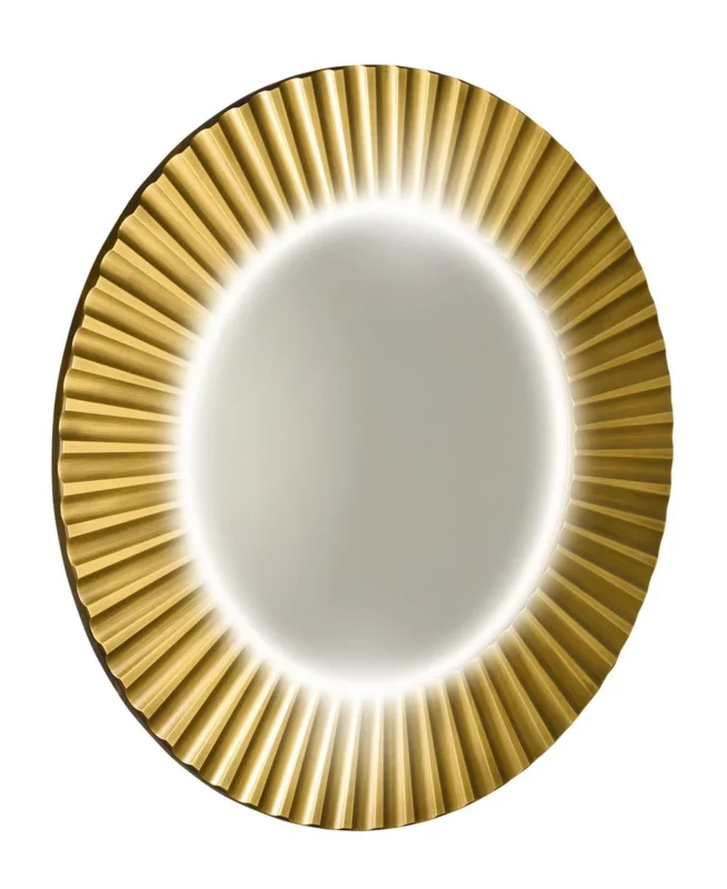 Sleva Sapho Pride Strip Kulaté Zrcadlo S Led Osvětlením V Rámu ø 75cm, Zlato