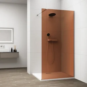 Značkový Polysan Esca Chrome Jednodílná Sprchová Zástěna K Instalaci Ke Stěně, Sklo Marron, 1200 Mm