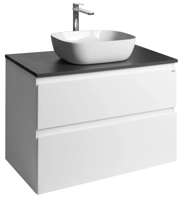Aqualine Altair Skříňka S Deskou 87,5 Cm, Bílá/antracit Břidlice Originální