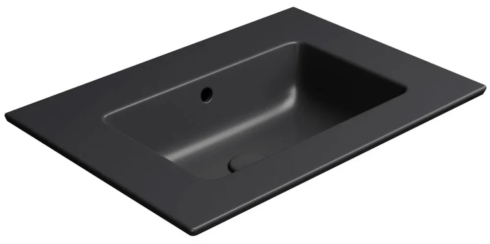 Gsi Pura Keramické Umyvadlo Slim 62x46cm, Bez Otvoru, černá Mat Originální