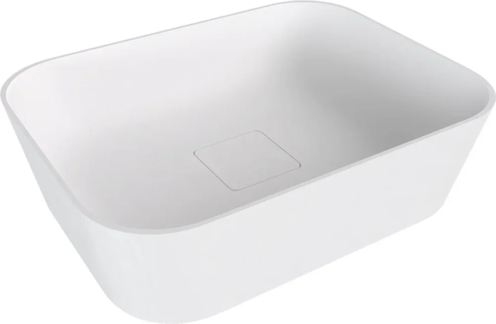 Koupit Online Polysan Banera Square Umyvadlo Na Desku, Litý Mramor, 50x36cm, Bílá Mat