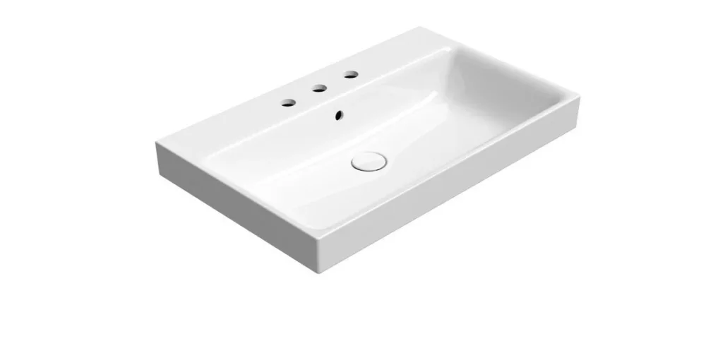 Gsi Nubes Keramické Umyvadlo 80x50cm, 3 Otvory, Bílá Extraglaze Top Prodej