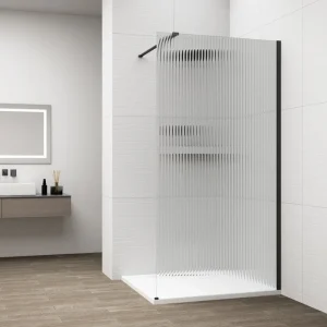 Akce Polysan Esca Black Matt Jednodílná Sprchová Zástěna K Instalaci Ke Stěně, Sklo Flute, 1100 Mm