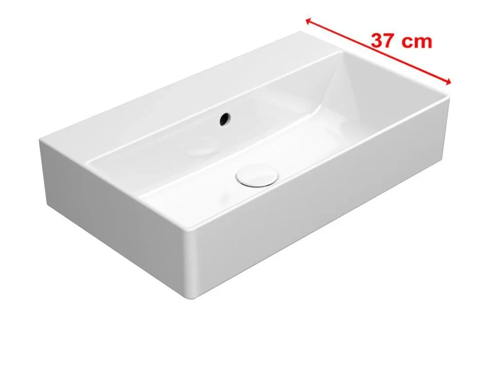Gsi Kube X Keramické Umyvadlo 60x37cm, Broušená Spodní Hrana, Bez Otvoru, Bílá Extraglaze Vysoce Kvalitní