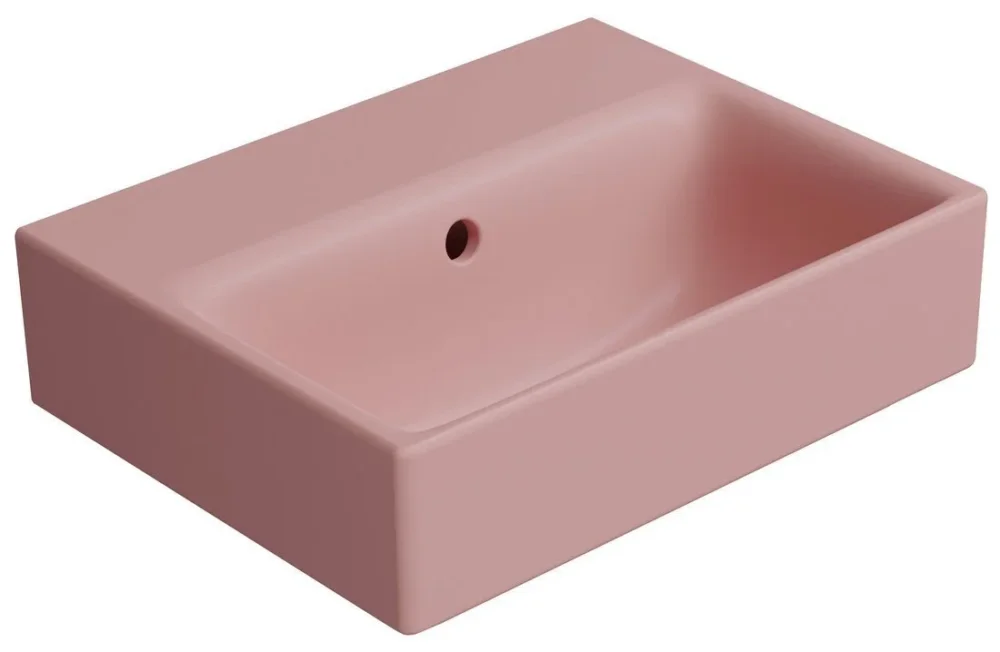 Pouze Dnes Gsi Nubes Keramické Umývátko 40x32cm, Broušená Spodní Hrana, Bez Otvoru, Blush Mat