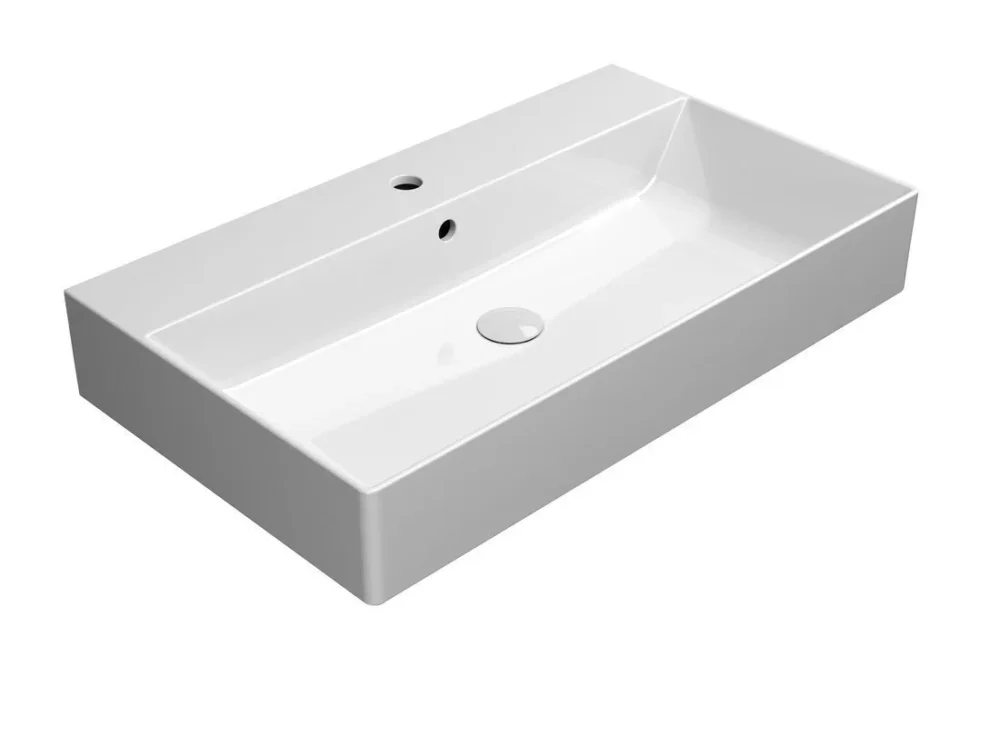 Gsi Kube X Keramické Umyvadlo 80x47cm, Broušená Spodní Hrana, Bílá Extraglaze Oblíbený