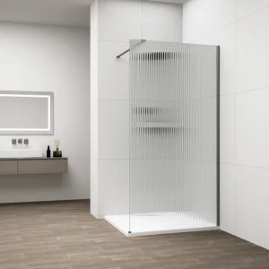 Značkový Polysan Esca Gun Metal Jednodílná Sprchová Zástěna K Instalaci Ke Stěně, Sklo Flute, 1200 Mm