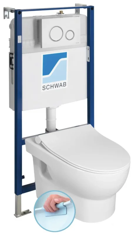 Kup Teď Sapho Absolute Závěsné Wc Rimless S Podomítkovou Nádržkou A Tlačítkem Schwab, Bílá