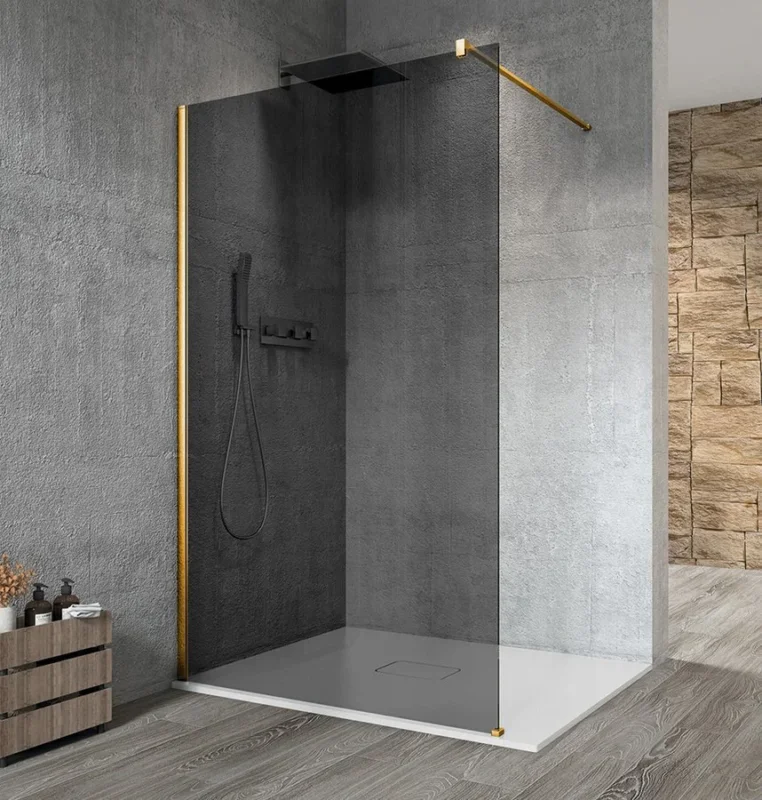 Gelco Vario Gold Matt Jednodílná Sprchová Zástěna K Instalaci Ke Stěně, Kouřové Sklo, 1400 Mm Časově Omezené