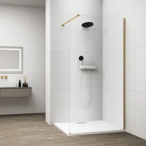 Zlevněný Polysan Esca Gold Matt Jednodílná Sprchová Zástěna K Instalaci Ke Stěně, Sklo čiré, 1200 Mm