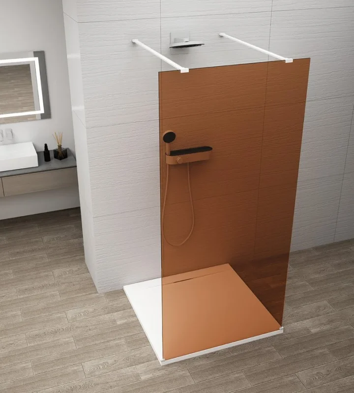 Výhodná Nabídka Polysan Esca White Matt Jednodílná Sprchová Zástěna Do Prostoru, Sklo Marron, 1100 Mm