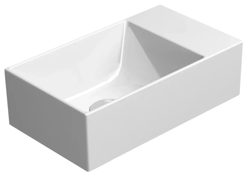 Gsi Kube X Keramické Umývátko 40x23cm, Broušená Spodní Hrana, Bez Otvoru, Pravé/levé, Bílá Mat Levný
