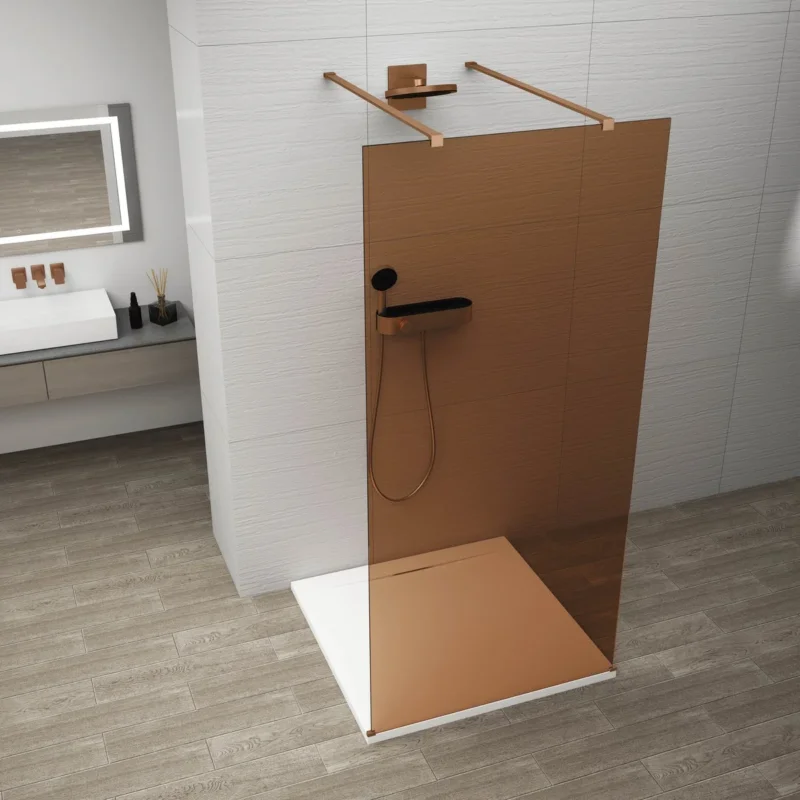 Polysan Esca Copper Matt Jednodílná Sprchová Zástěna Do Prostoru, Sklo Marron, 1000 Mm Bezpečná Platba