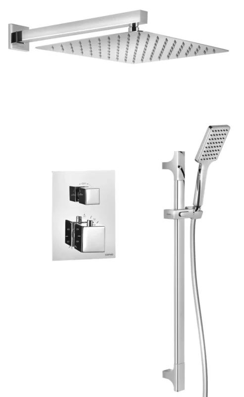 Sapho Podomítkový Sprchový Set S Termostatickou Baterií, Box, 2 Výstupy, Chrom Levný